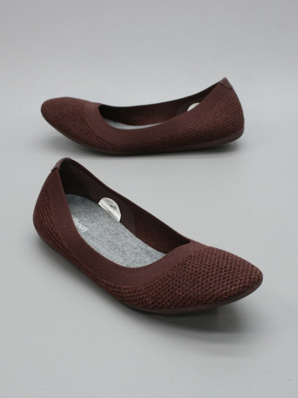 Allbirds Ladies 10 TB Tree Breezers Burgundy Wine Ballet Flats Knit Slipon Shoes